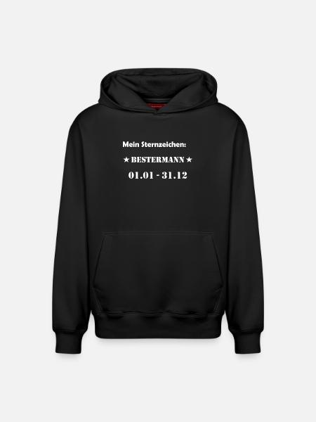 Bester Mann Wassermann Sternzeichen - Relaxed Unisex Organic Hoodie – von SPREAD - Schwarz