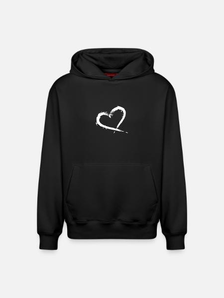 herz - Relaxed Unisex Organic Hoodie – von SPREAD - Schwarz
