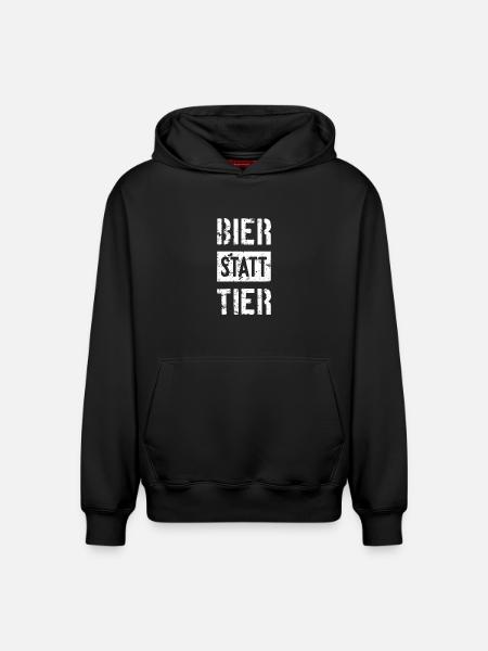 BIER STATT TIER - Relaxed Unisex Organic Hoodie – von SPREAD - Schwarz