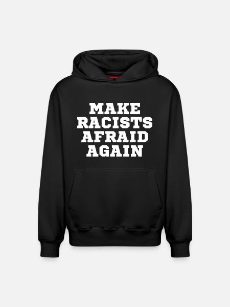 Racists scare again - Relaxed Unisex Organic Hoodie – by SPREAD - black
