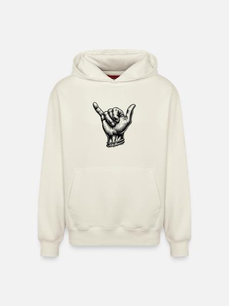 Relax Surfer Hand - Relaxed Unisex Organic Hoodie – by SPREAD - off white