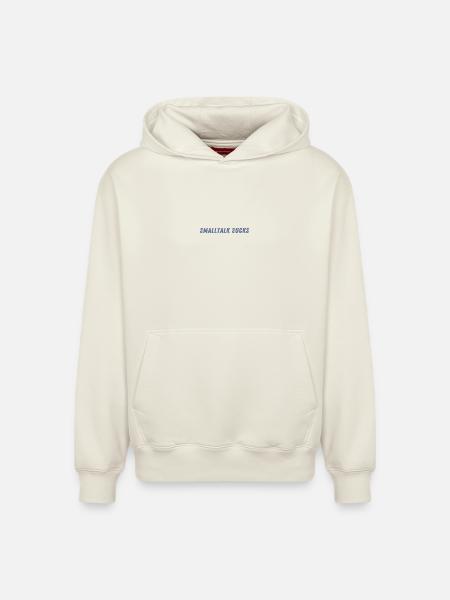 SMALLTALK SUCKS - Spread it! - Relaxed Unisex Organic Hoodie – von SPREAD - Naturweiß