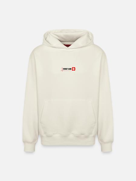 ERSTE HILFE - Relaxed Unisex Organic Hoodie – von SPREAD - Naturweiß