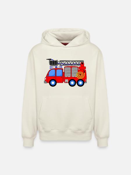 Fire engine children - Relaxed Unisex Organic Hoodie – by SPREAD - off white