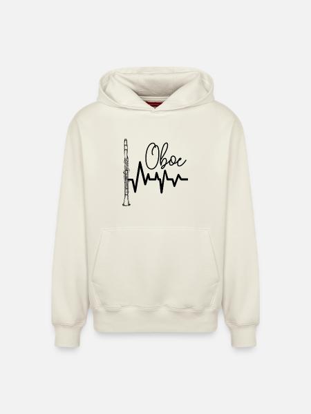 Oboe - Relaxed Unisex Organic Hoodie – von SPREAD - Naturweiß