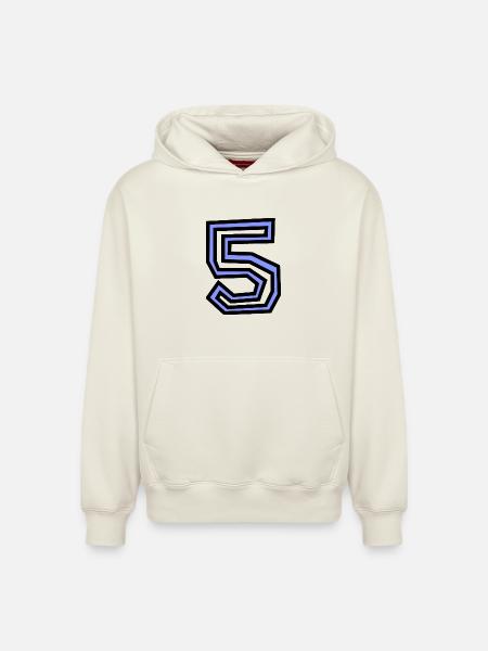 5. 5 YEARS - Relaxed Unisex Organic Hoodie – by SPREAD - off white