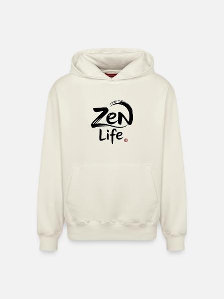 Zen-Leben: Frieden und Gleichgewicht - Relaxed Unisex Organic Hoodie – von SPREAD - Naturweiß