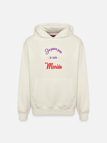 MARIEE. FUTURE MARIEE - Sweat à capuche unisexe décontracté en coton biologique – de SPREAD - blanc cassé