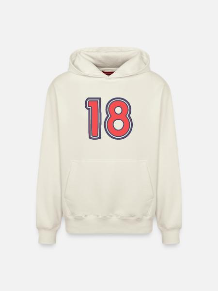 18. 18 YEARS OLD - Relaxed Unisex Organic Hoodie – by SPREAD - off white