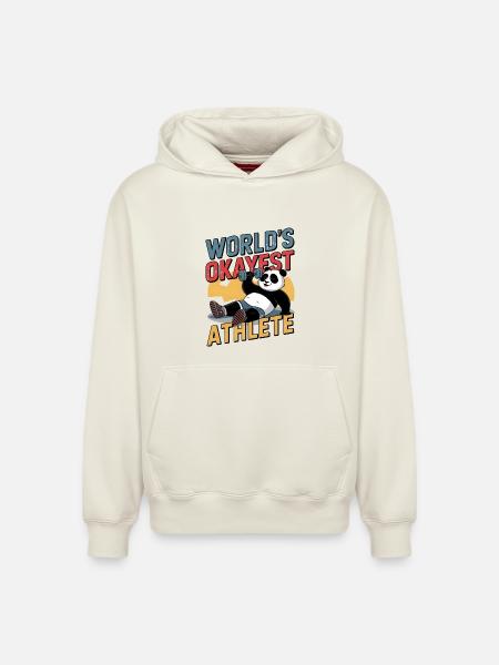 World's Okayest Athlete - Relaxed Unisex Organic Hoodie – by SPREAD - off white