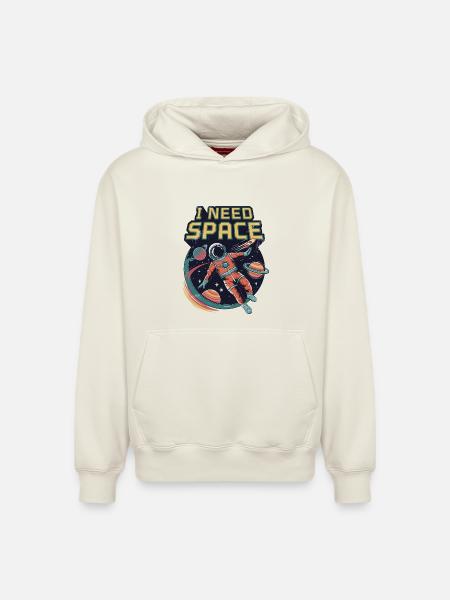 I Need Space - Relaxed Unisex Organic Hoodie – by SPREAD - off white