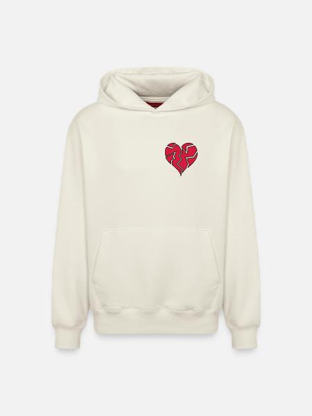 HEARTBROKEN <3 - Relaxed Unisex Organic Hoodie – von SPREAD - Naturweiß