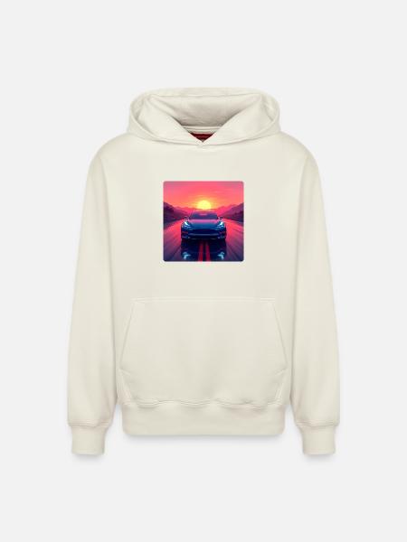 Electric Highway - Relaxed Unisex Organic Hoodie – by SPREAD - off white