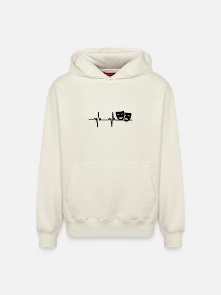 Drama Masks Theatre Heart palpitations - Relaxed Unisex Organic Hoodie – by SPREAD - off white