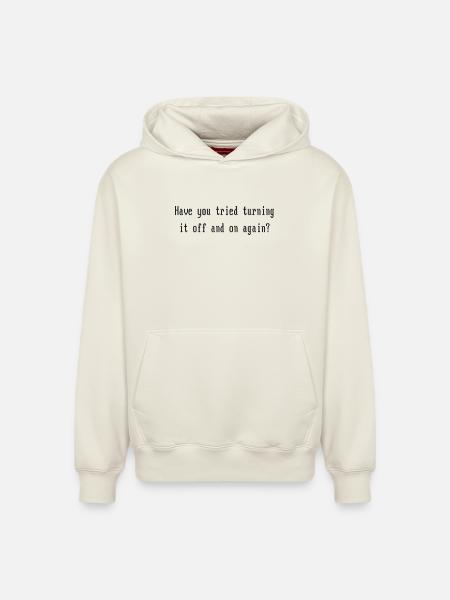 On or Off - Relaxed Unisex Organic Hoodie – von SPREAD - Naturweiß