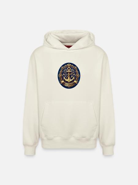 Skipper Logo - Relaxed Unisex Organic Hoodie – by SPREAD - off white