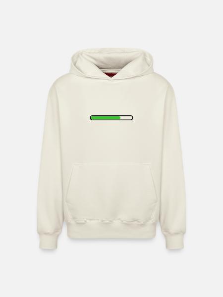 Loading bar Black Green - Relaxed Unisex Organic Hoodie – by SPREAD - off white