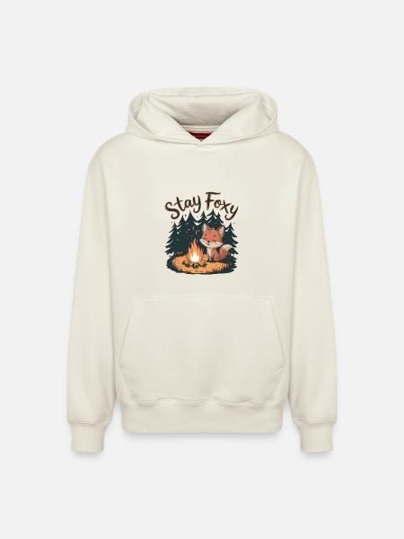 Bleib fuchsig - Relaxed Unisex Organic Hoodie – von SPREAD - Naturweiß