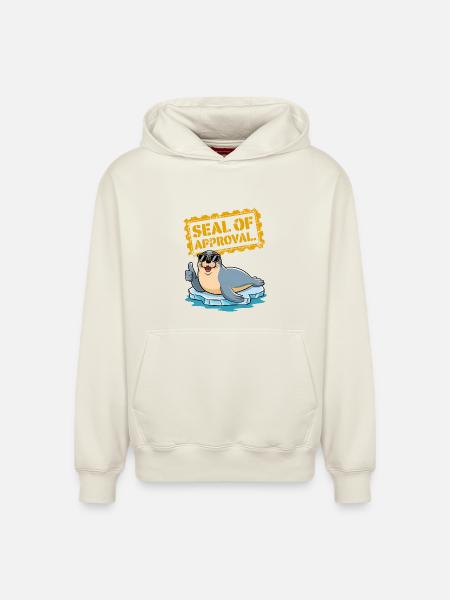 Seal Of Approval - Relaxed Unisex Organic Hoodie – by SPREAD - off white