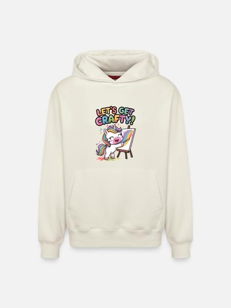 Lass uns kreativ werden! - Relaxed Unisex Organic Hoodie – von SPREAD - Naturweiß