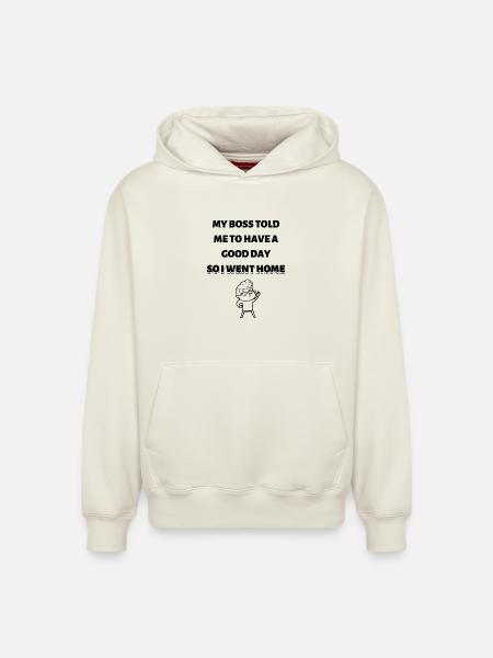 Feierabend - Relaxed Unisex Organic Hoodie – von SPREAD - Naturweiß