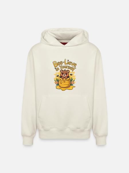 Croyez en vous-même - Sweat à capuche unisexe décontracté en coton biologique – de SPREAD - blanc cassé