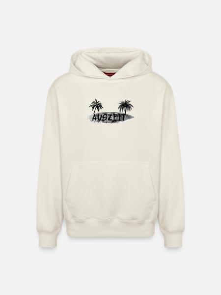 Auszeit Surfbrett - Relaxed Unisex Organic Hoodie – von SPREAD - Naturweiß