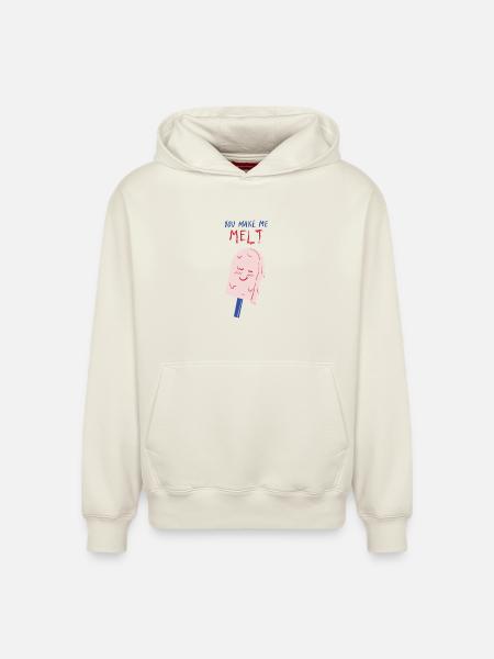 you make me melt icecream - Relaxed Unisex Organic Hoodie – by SPREAD - off white
