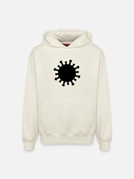Corona-Virus-Symbol - Relaxed Unisex Organic Hoodie – von SPREAD - Naturweiß