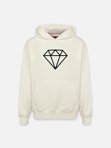 Diamant - Relaxed Unisex Organic Hoodie – von SPREAD - Naturweiß
