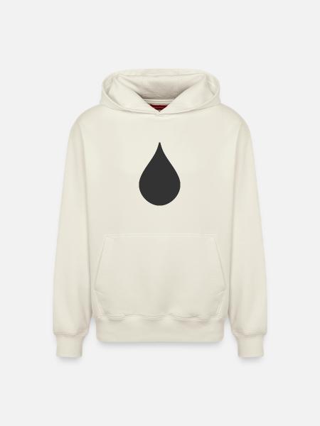 Drop Shape Logo Symbol - Relaxed Unisex Organic Hoodie – by SPREAD - off white