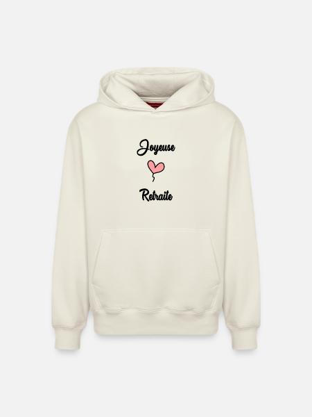 RETIREMENT. RETIREMENT. RETIRED - Relaxed Unisex Organic Hoodie – by SPREAD - off white