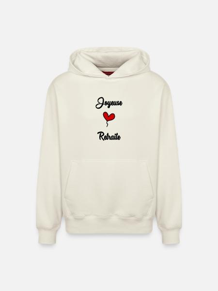 JOYEUSE RETRAITE - Sweat à capuche unisexe décontracté en coton biologique – de SPREAD - blanc cassé