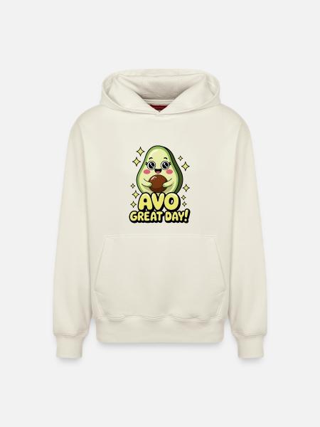 Avo Great Day! - Relaxed Unisex Organic Hoodie – by SPREAD - off white