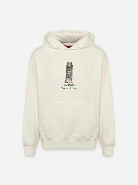 the italic Tower - Relaxed Unisex Organic Hoodie – von SPREAD - Naturweiß