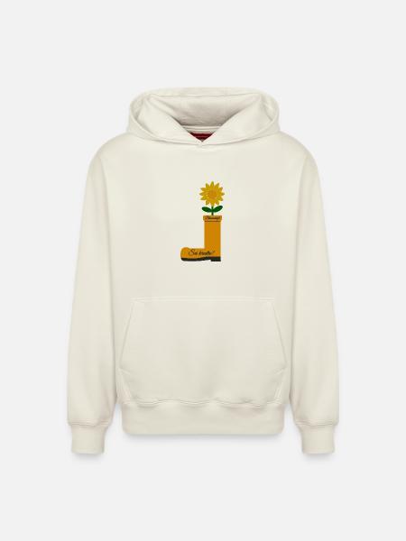 Flower Boots - Relaxed Unisex Organic Hoodie – by SPREAD - off white