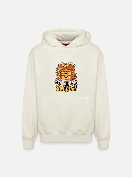 Staking Up The Smiles! - Relaxed Unisex Organic Hoodie – by SPREAD - off white