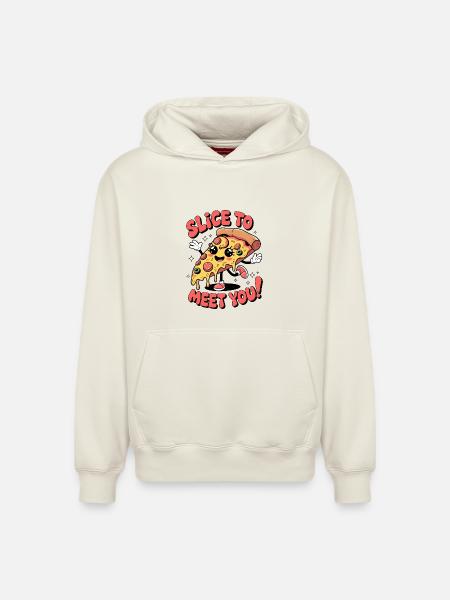 Slice To Meet You! - Relaxed Unisex Organic Hoodie – by SPREAD - off white