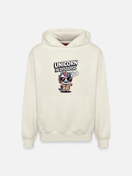 Unverkleidetes Einhorn - Relaxed Unisex Organic Hoodie – von SPREAD - Naturweiß