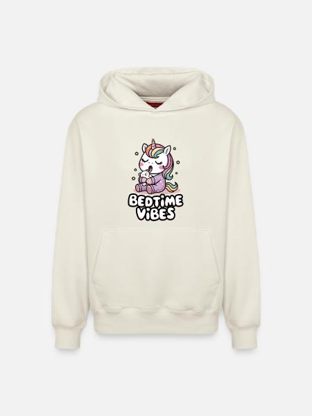 Vibrations du coucher - Sweat à capuche unisexe décontracté en coton biologique – de SPREAD - blanc cassé