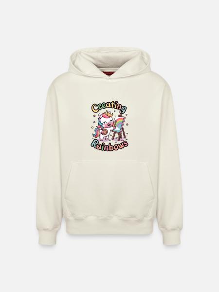 Creating Rainbows - Relaxed Unisex Organic Hoodie – by SPREAD - off white