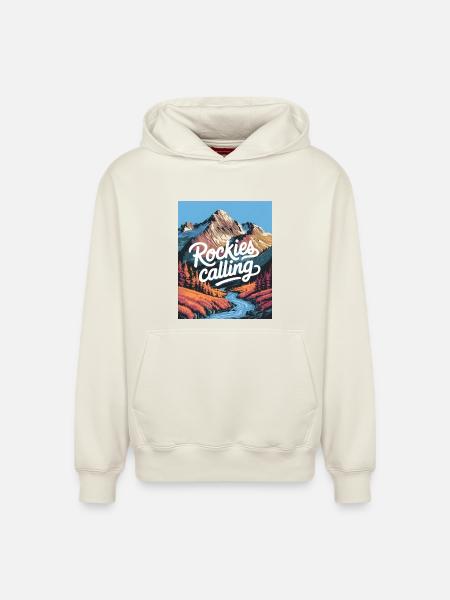 Rockies Calling - Relaxed Unisex Organic Hoodie – by SPREAD - off white