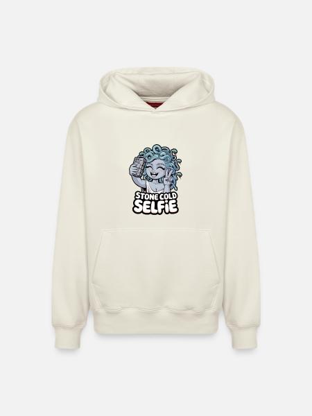 Stone Cold Selfie - Relaxed Unisex Organic Hoodie – by SPREAD - off white