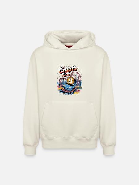 The Crypto Ride - Relaxed Unisex Organic Hoodie – by SPREAD - off white