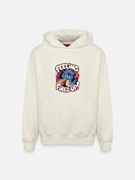 Feeling Fired Up - Relaxed Unisex Organic Hoodie – by SPREAD - off white