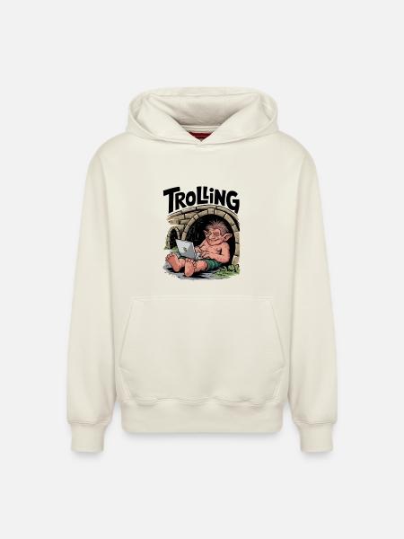Trolling - Relaxed Unisex Organic Hoodie – by SPREAD - off white