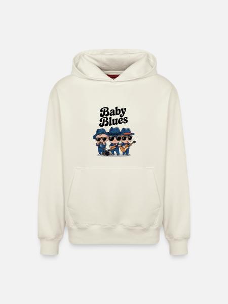Baby Blues - Sweat à capuche unisexe décontracté en coton biologique – de SPREAD - blanc cassé