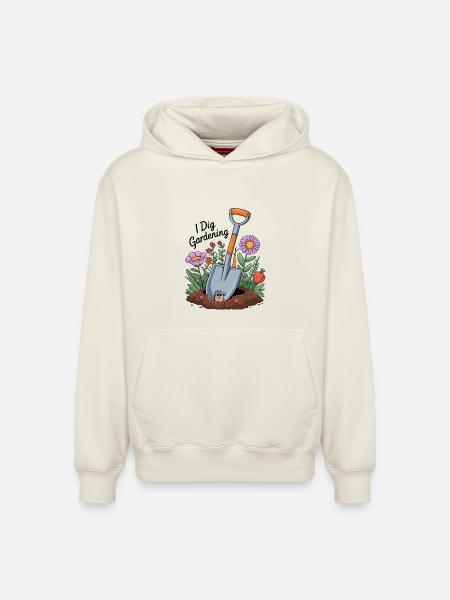 I Dig Gardening - Relaxed Unisex Organic Hoodie – by SPREAD - off white