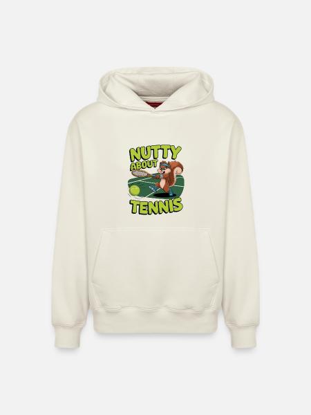 Nutty About Tennis - Relaxed Unisex Organic Hoodie – by SPREAD - off white