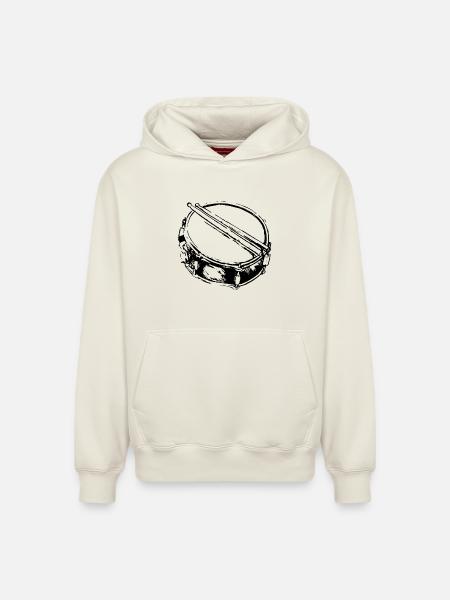 Snare - Drum - Percussion - Music - Relaxed Unisex Organic Hoodie – by SPREAD - off white